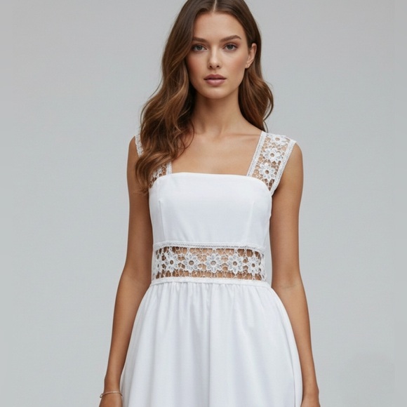 Eyelet Embroidery Dress White - Picture 2 of 5
